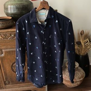 Tommy Bahama Corduroy Palm Tree Print Button Down Shirt